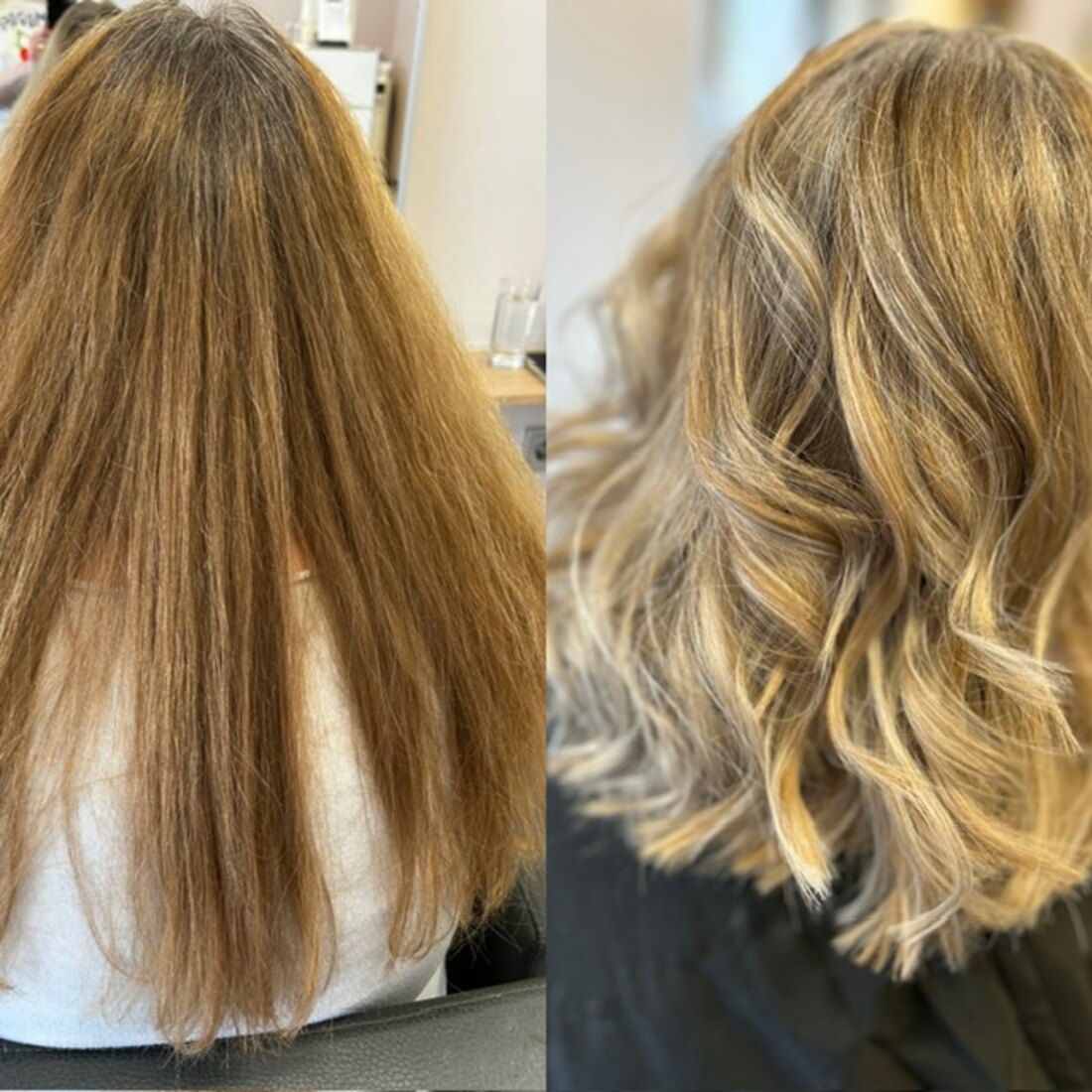 Blonde Balayage, Vorher und Nachher
