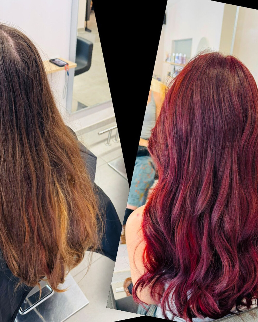 Intensive rote Coloration mit Wellen